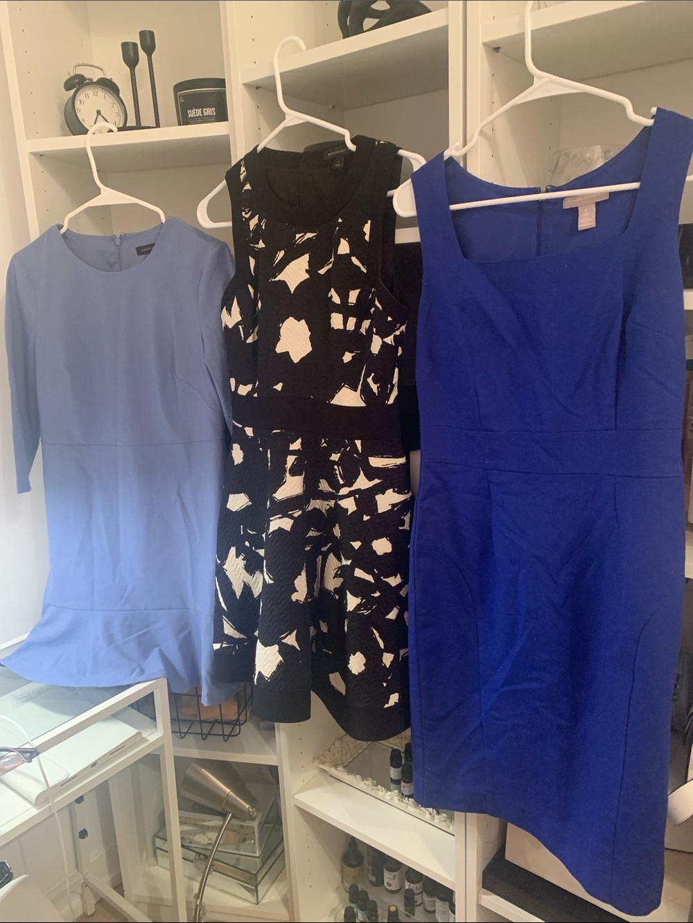 Banana Republic Cobalt Blue Square-Neck Midi Dress